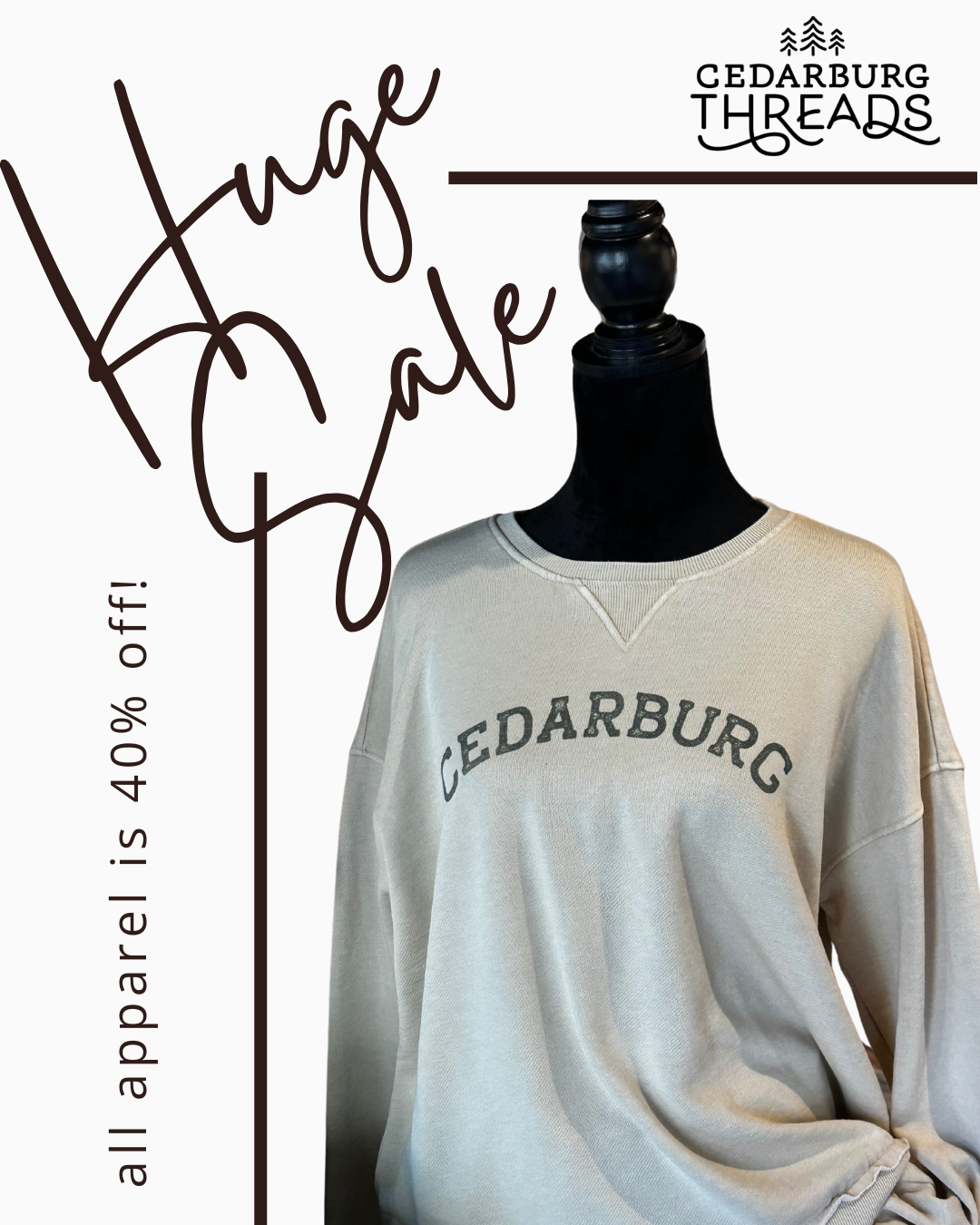 Winter Sale graphic for Cedarburg Threads