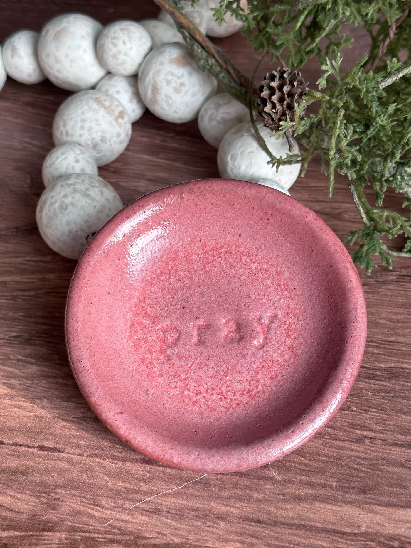 Raspberry ceramic pray wish dish