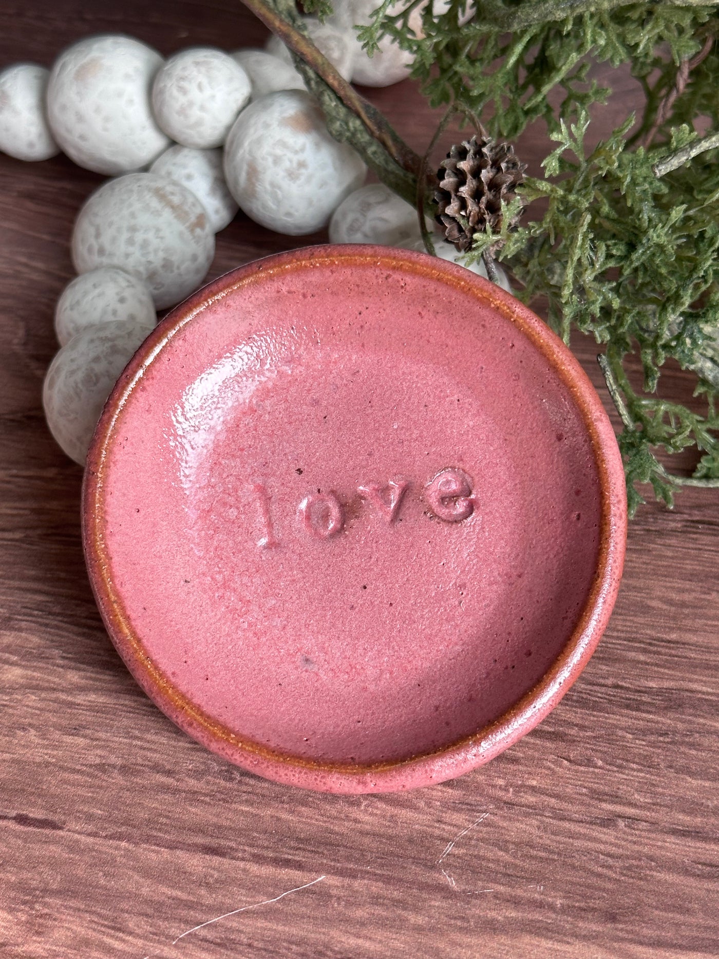 Raspberry ceramic love wish dish