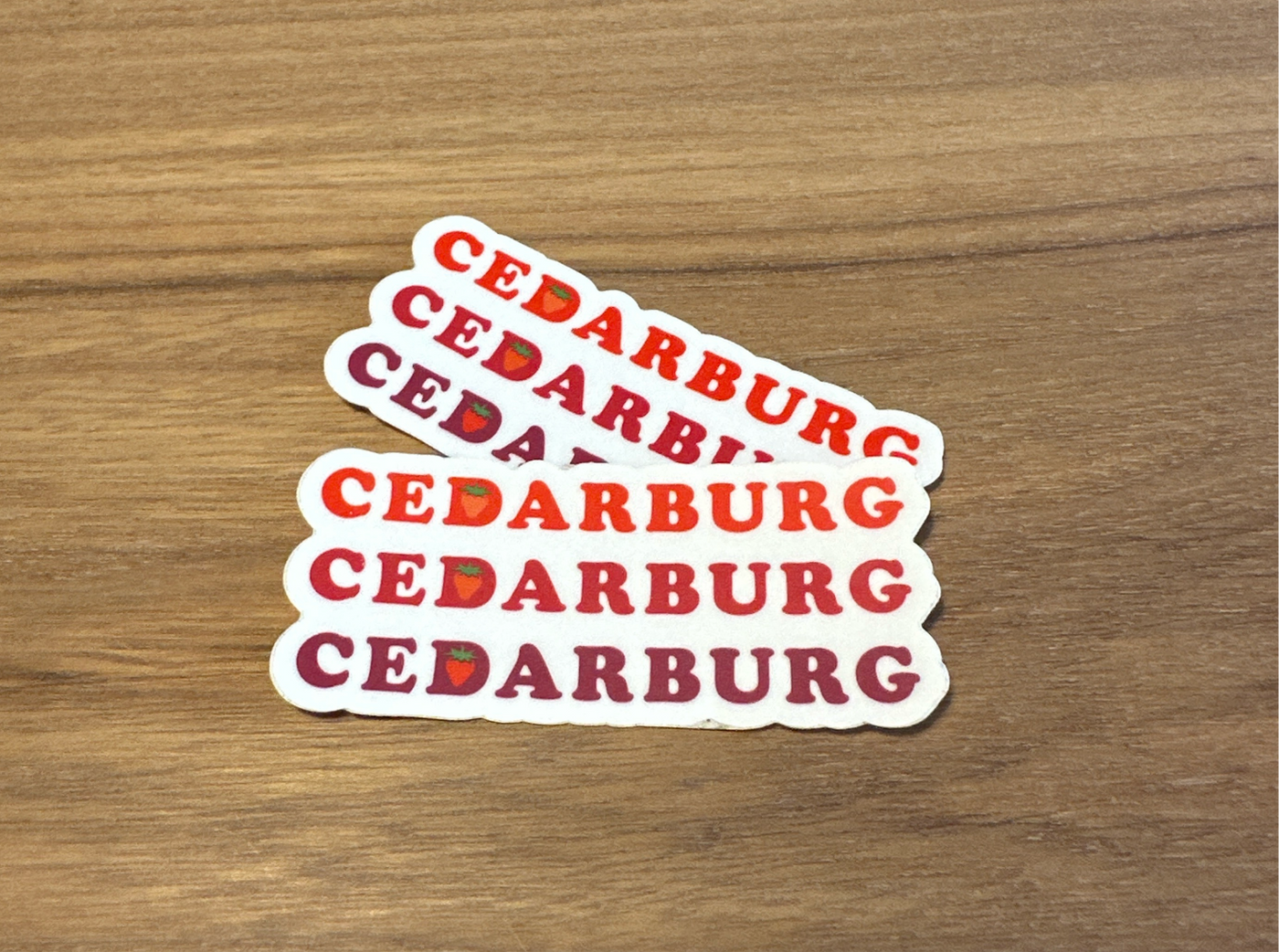 Cedarburg Strawberry Ombre Vinyl Sticker