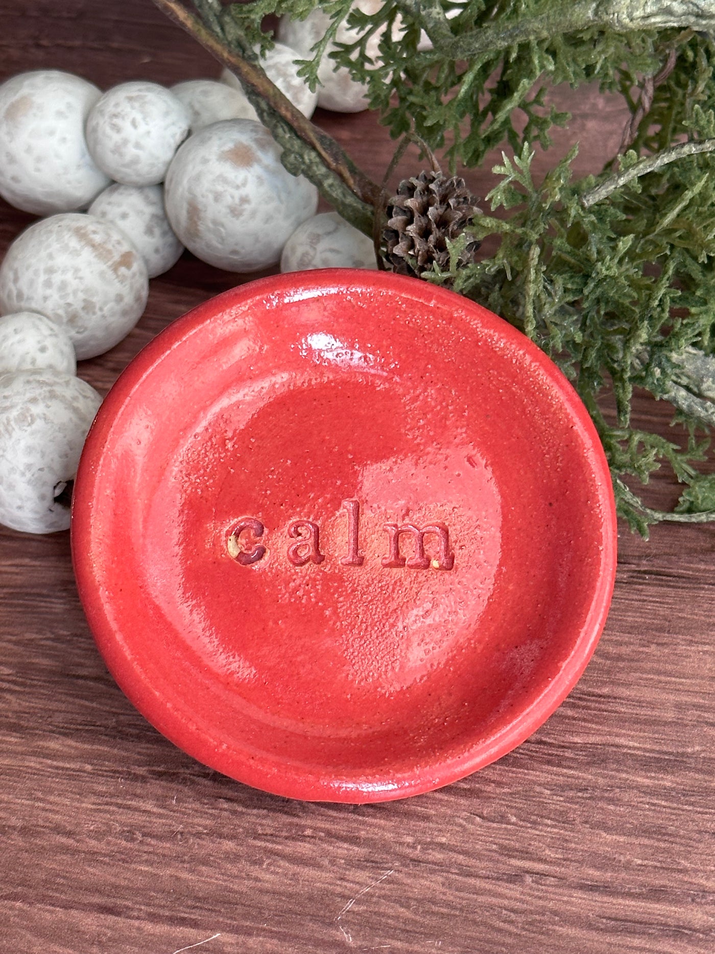 Coral ceramic calm wish dish