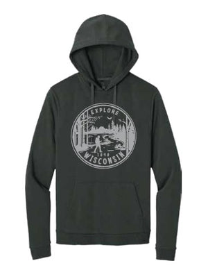 Grey explore wisconsin hike hoodie