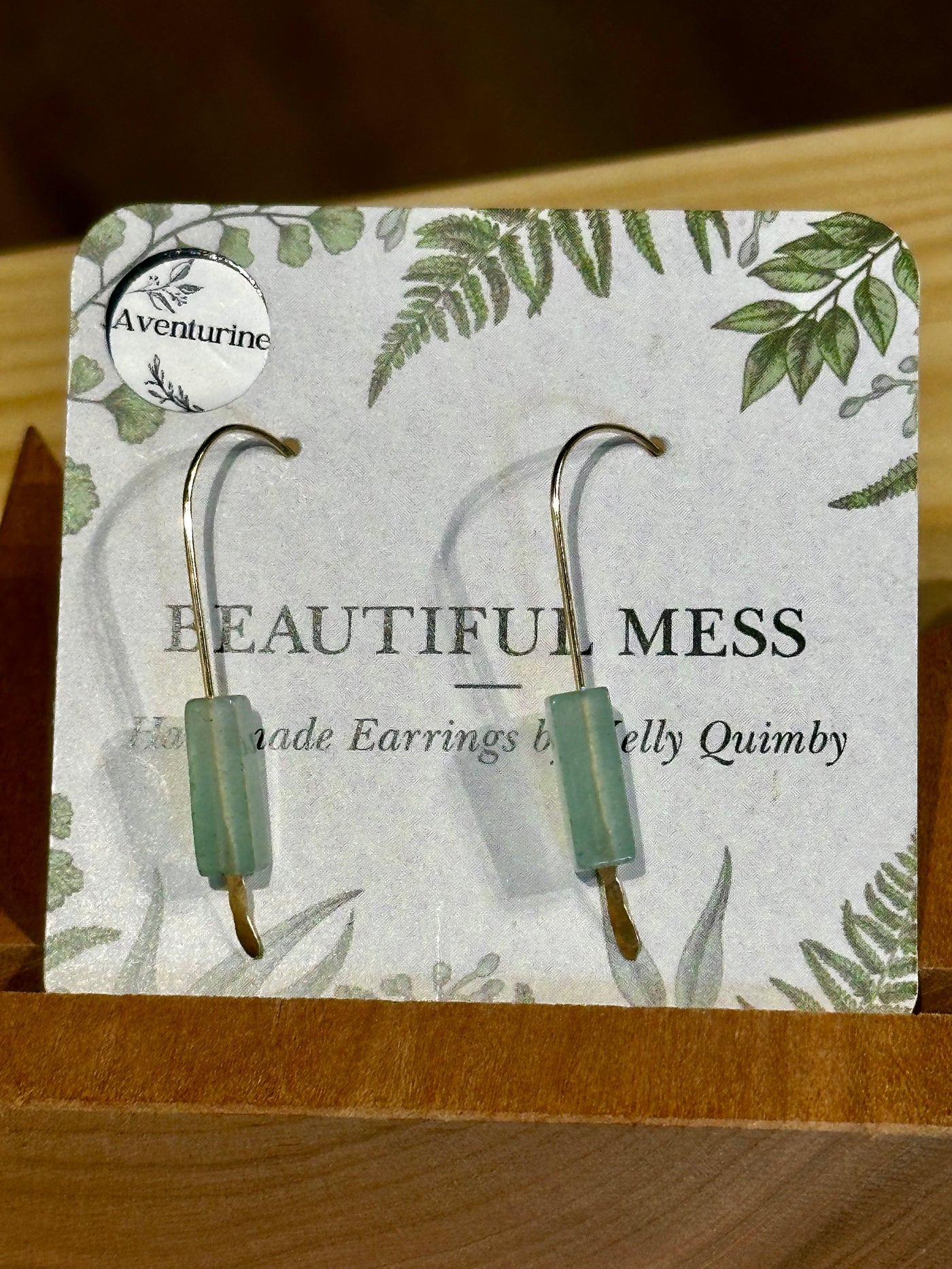 Curved Wire Semi Precious Stone Earrings