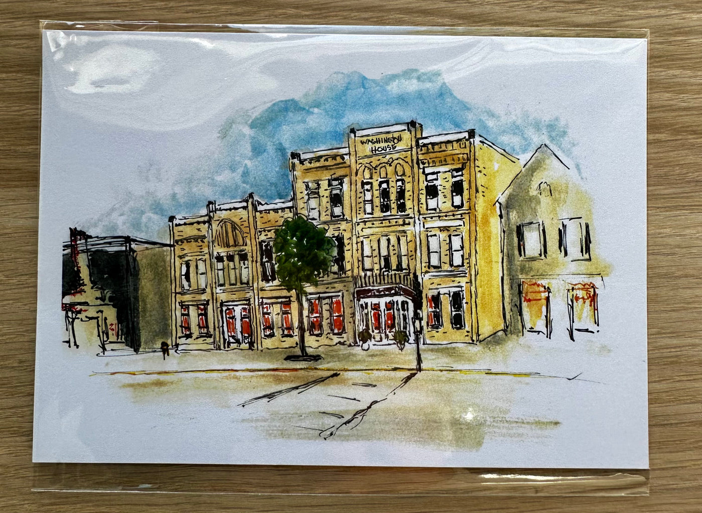 Cedarburg Watercolor and Pen Postcard