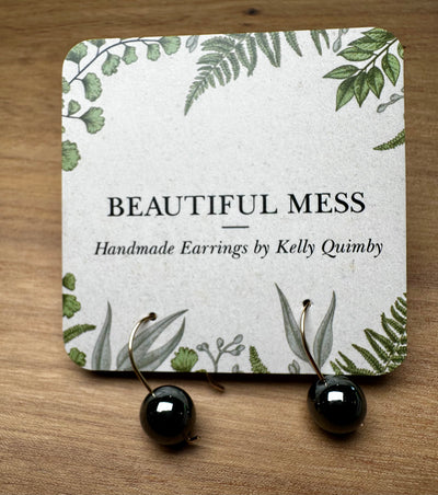 Curved Wire Semi Precious Stone Earrings
