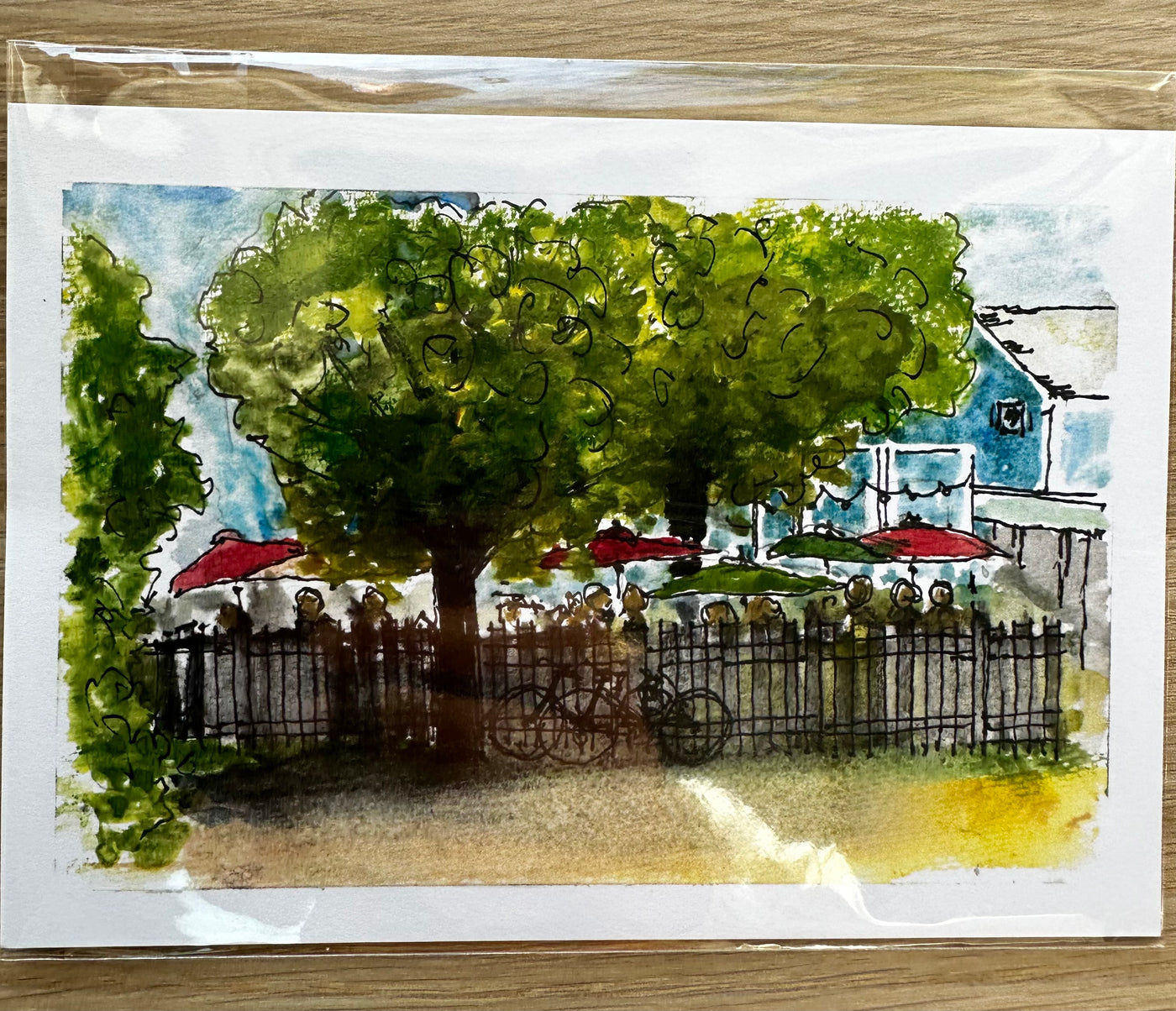 Cedarburg Watercolor and Pen Card with Envelope