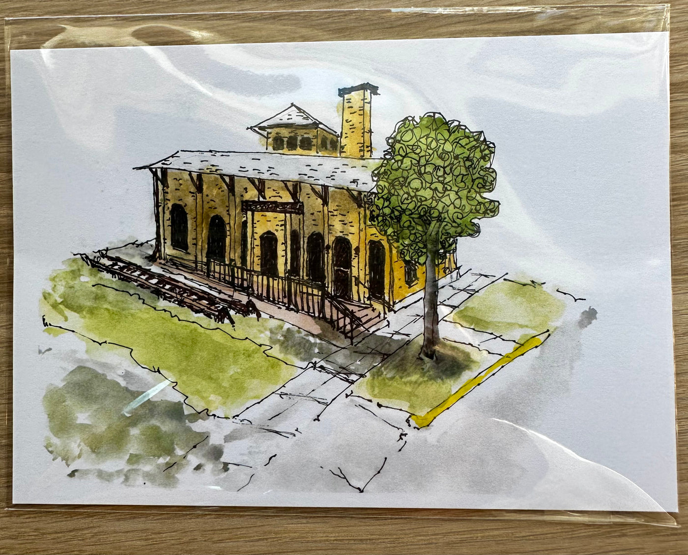 Cedarburg Watercolor and Pen Postcard