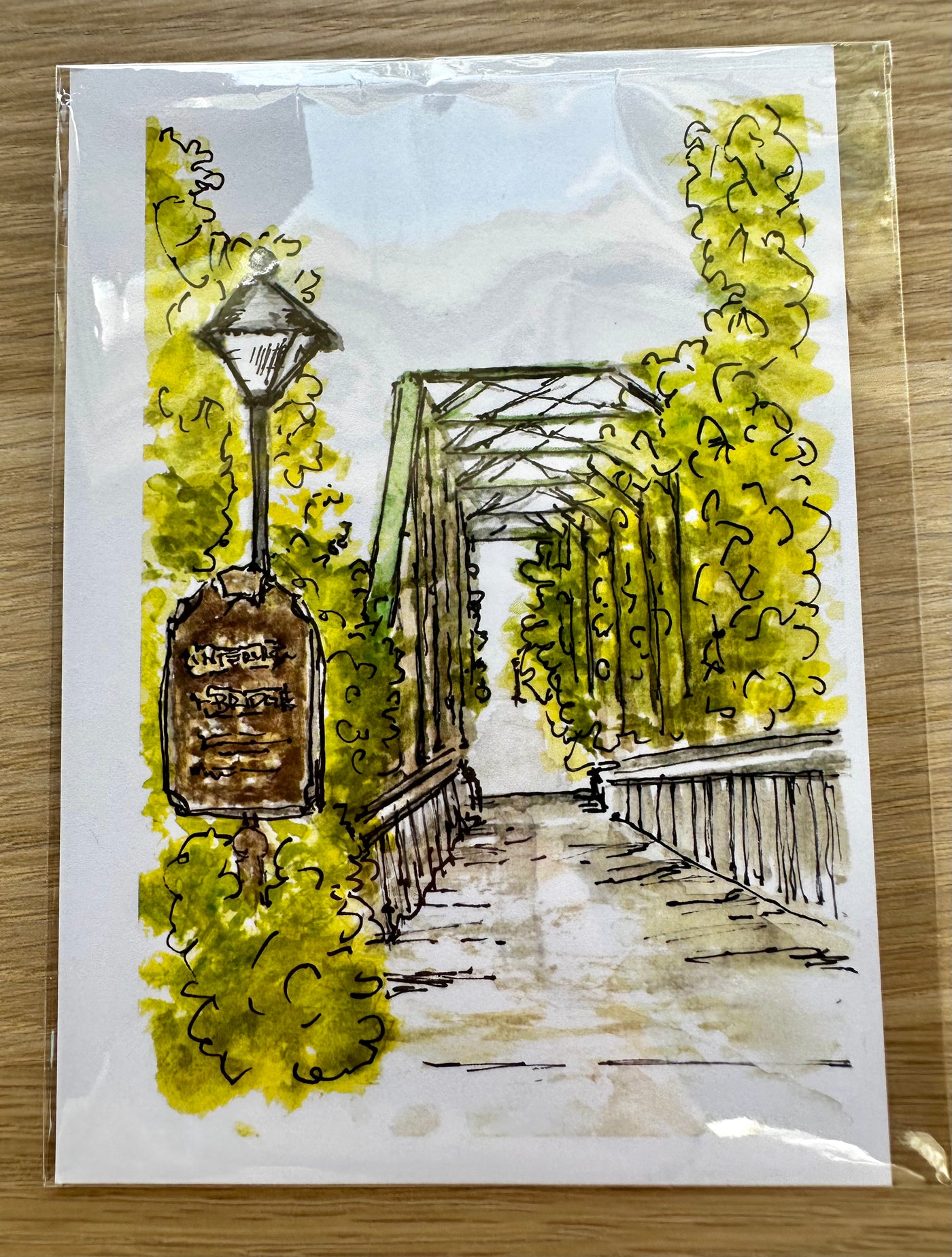 Cedarburg Watercolor and Pen Postcard