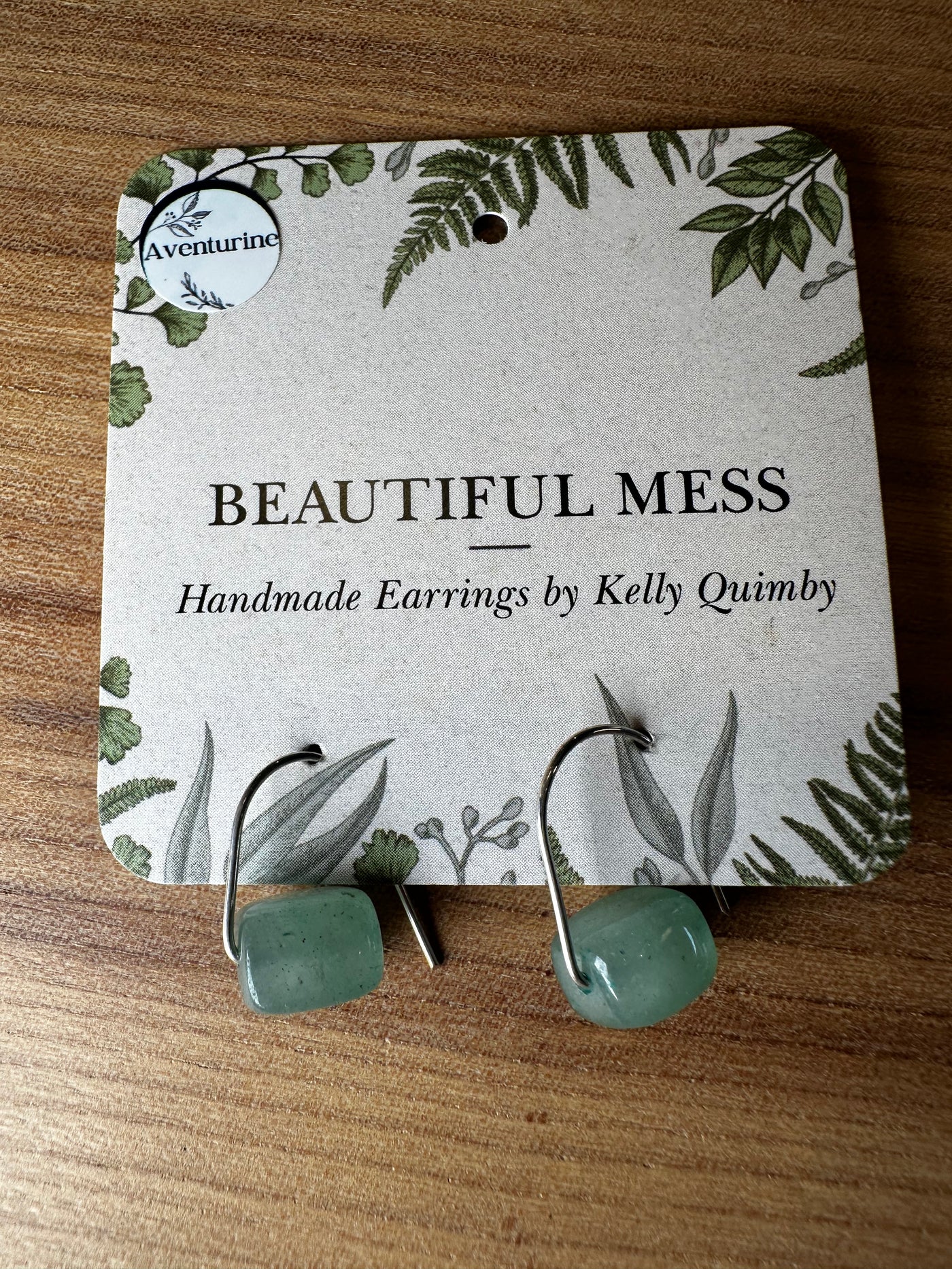 Curved Wire Semi Precious Stone Earrings