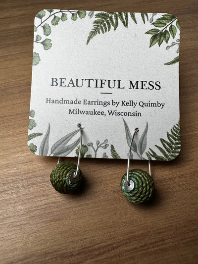 Arc Semi Precious Stone and Wire Earrings