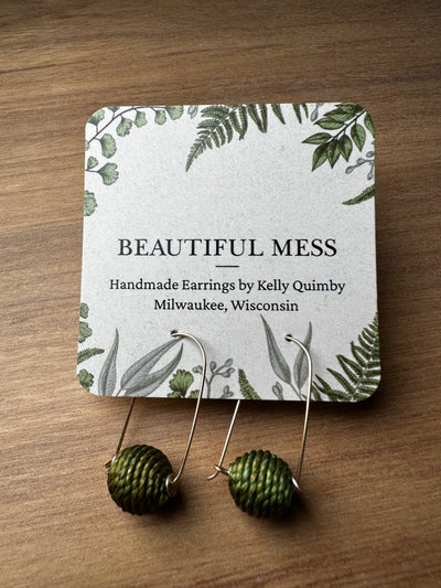 Arc Semi Precious Stone and Wire Earrings