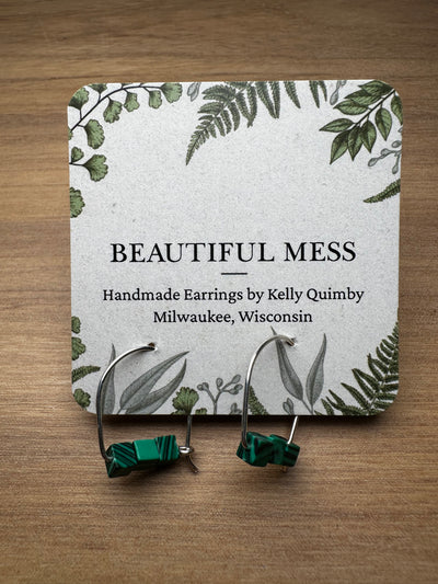 Arc Semi Precious Stone and Wire Earrings