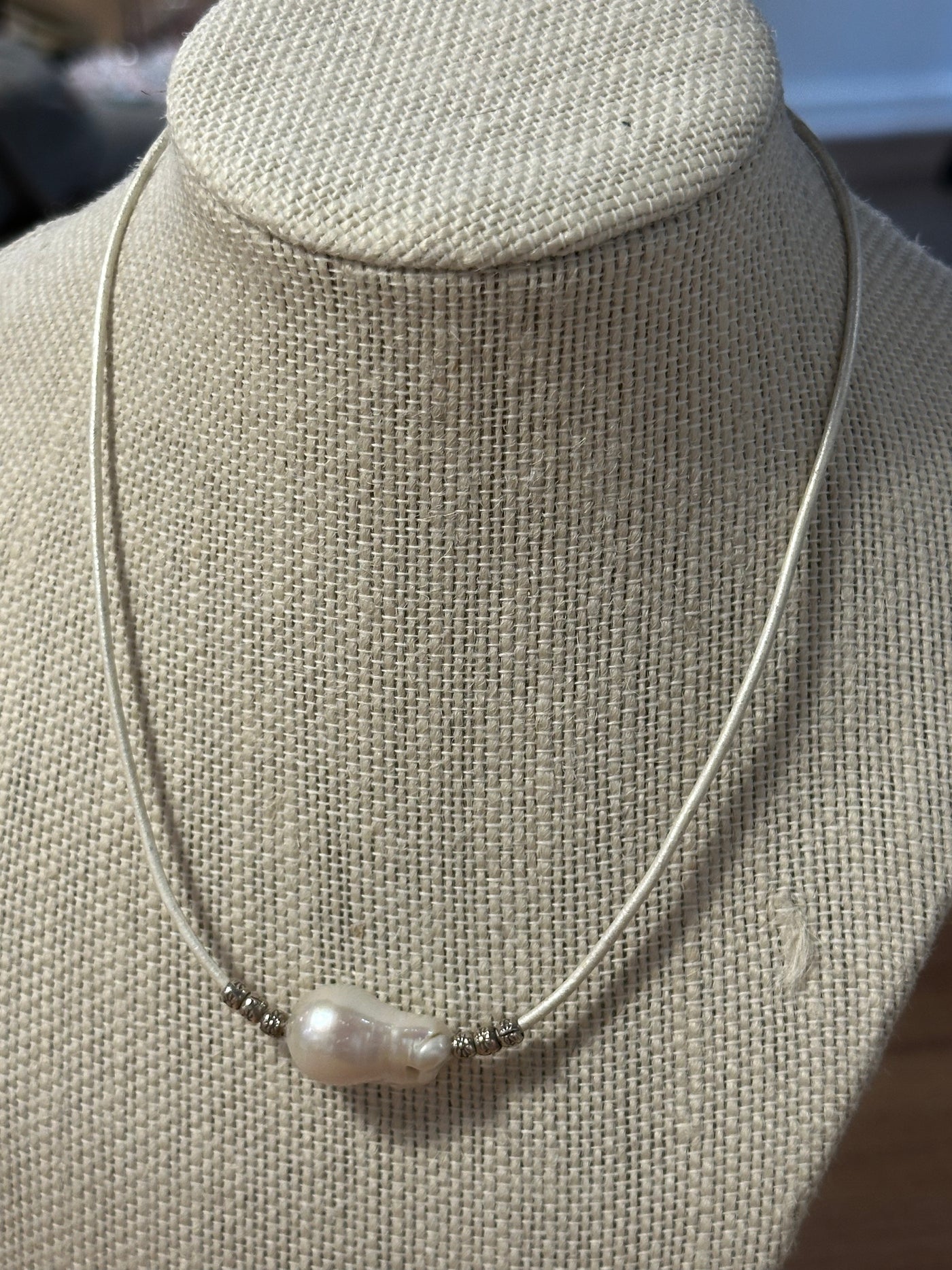 Natural Pearl Cord Necklace
