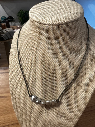 Natural Pearl Cord Necklace
