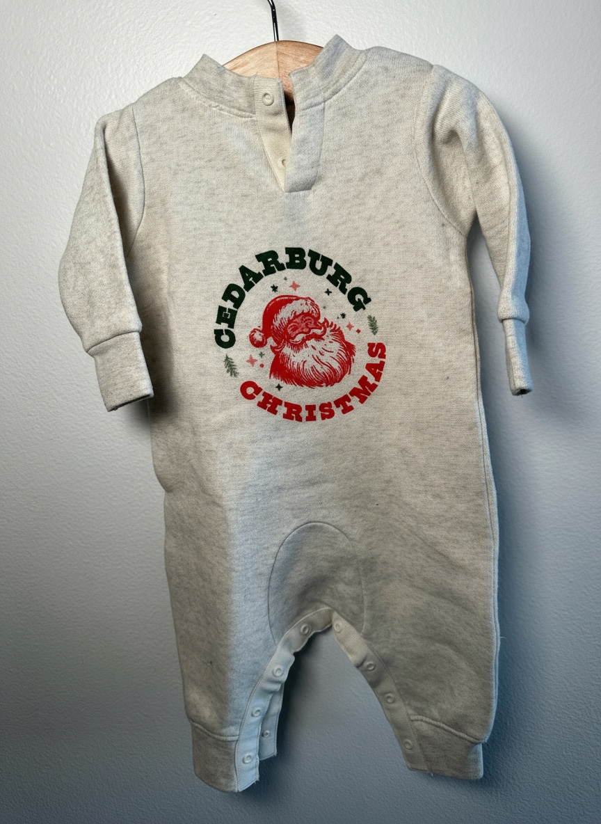 Cedarburg Christmas Baby Fleece Onesie