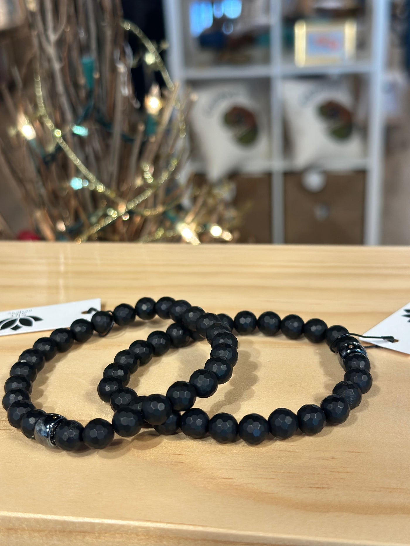 Men's Black Onyx Stretch Bracelet