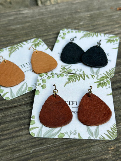 Leather Drop Earrings