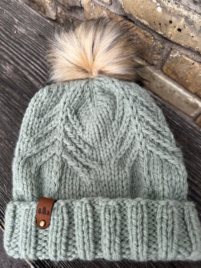 Folded Brim Evergreen Knit Hat