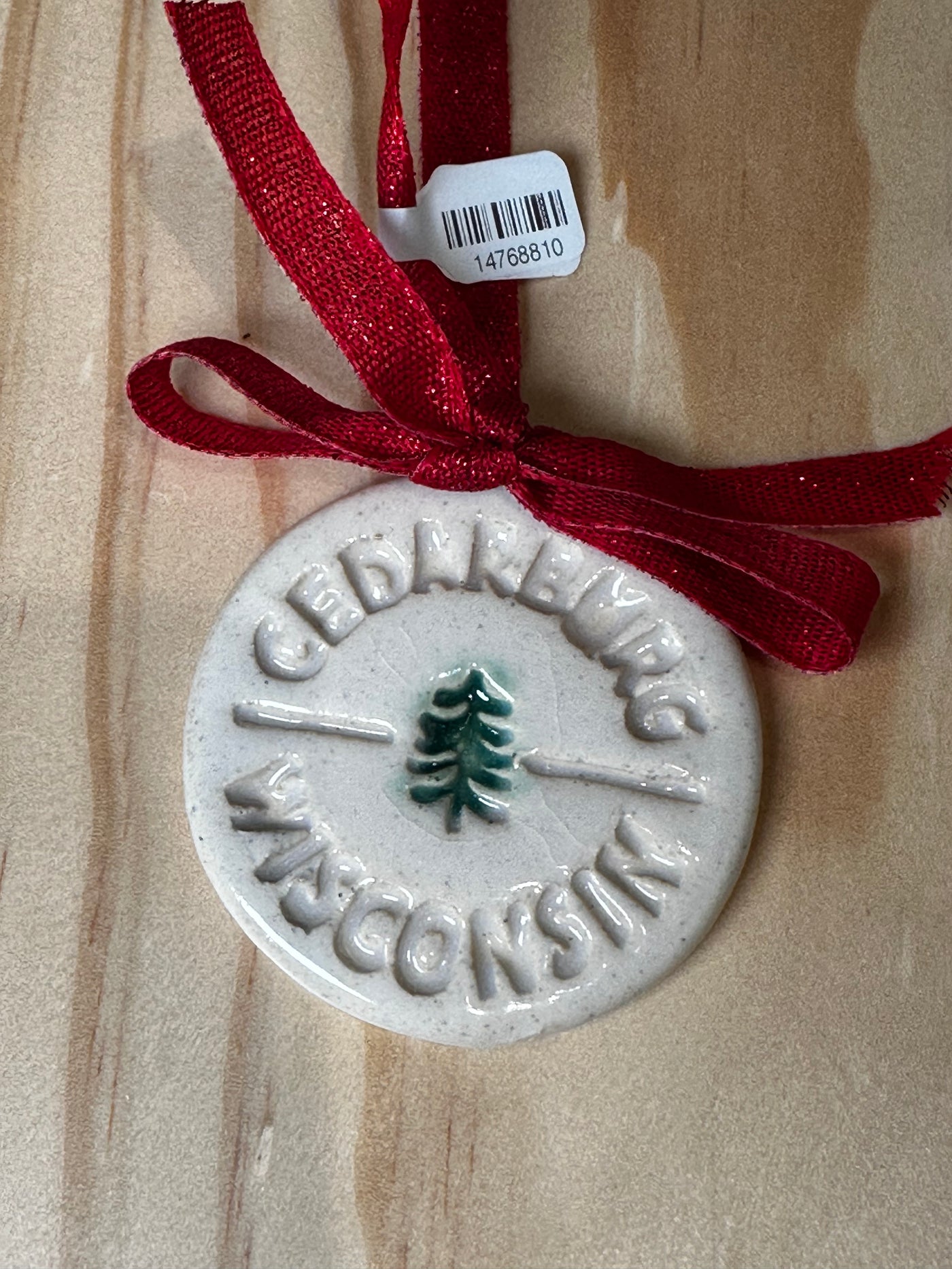 Cedarburg/Wisconsin/Tree Handmade Ceramic Ornament