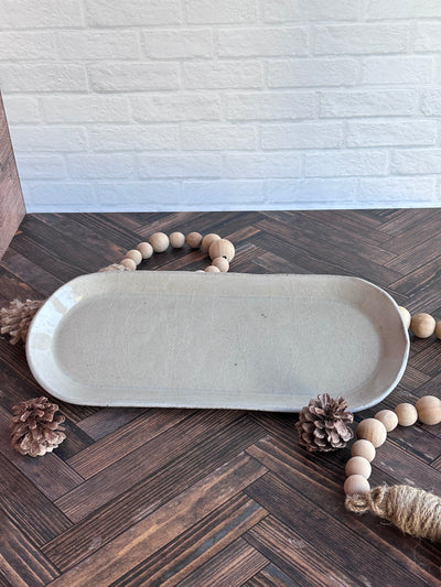 large grey handmade ceramic trays