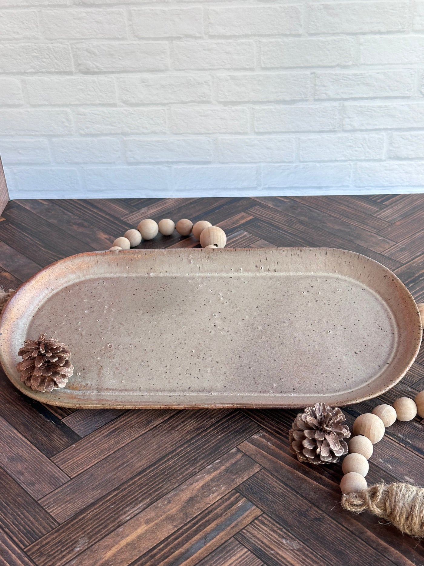 large natural handmade ceramic tray