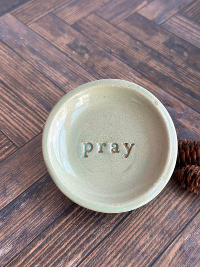 Succulent Green Pray ceramic wish dish