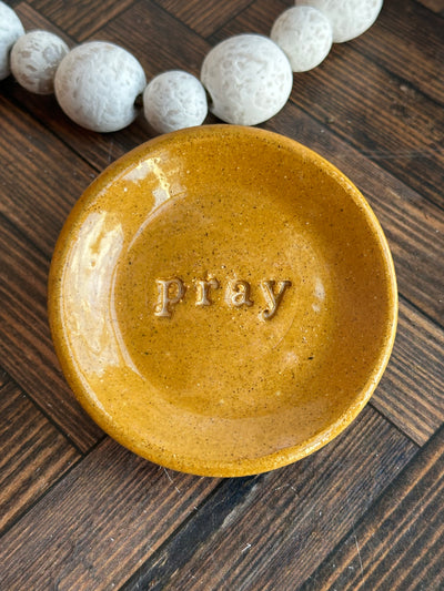Mustard pray ceramic wish dish