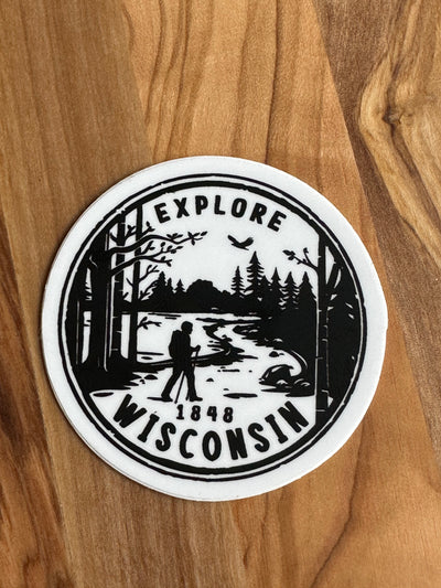 Explore Wisconsin Hike vinyl 2 inch sticker