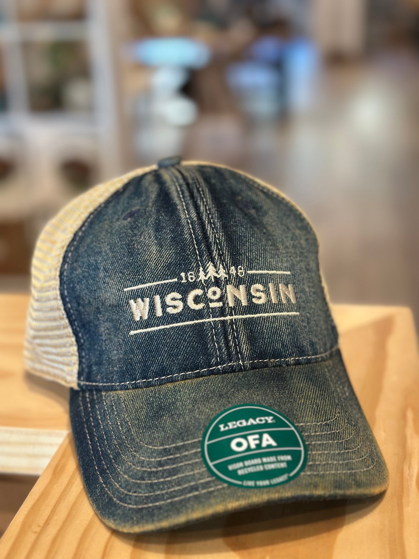 Wisconsin 1848 Denim Trucker Hat