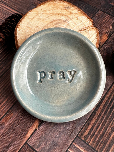 Sky Blue Pray ceramic wish dish
