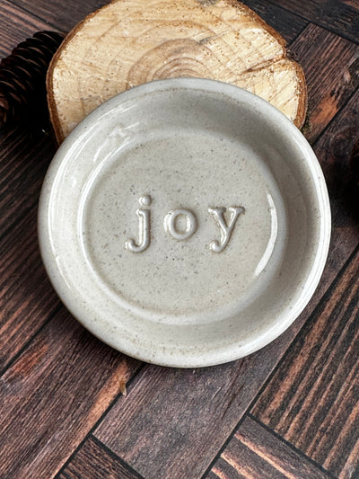 White Joy ceramic wish dish