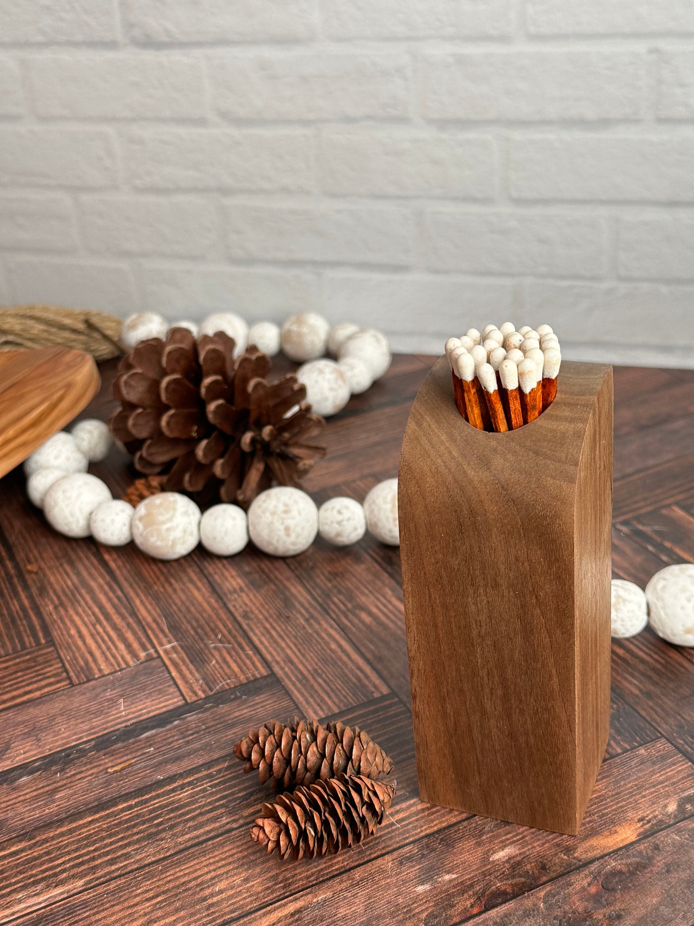 Wood Matchstick Holder