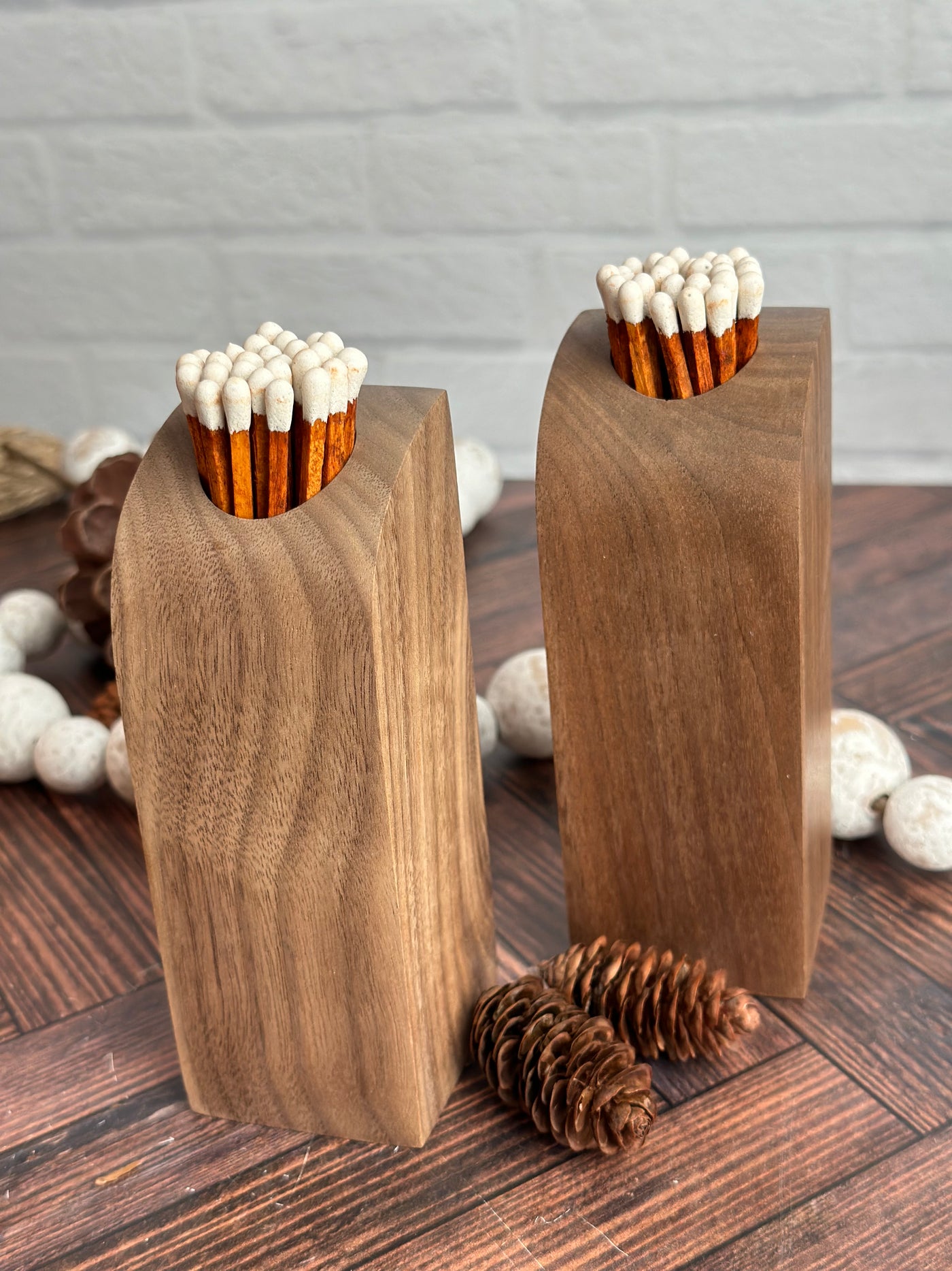 Wood Matchstick Holder