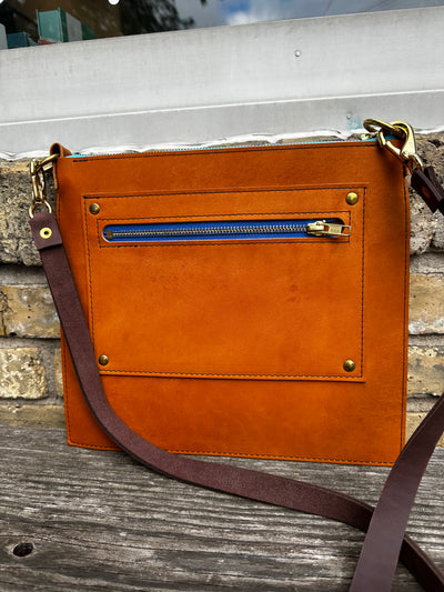Leather Zipper Crossbody Purse