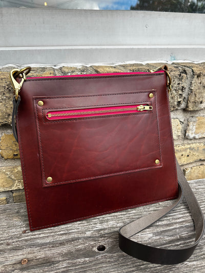 Leather Zipper Crossbody Purse