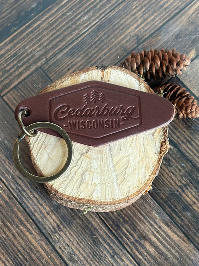 Vintage Cedarburg Leather Keychain