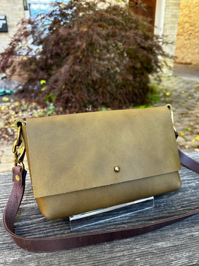 Leather Foldover Crossbody Bag