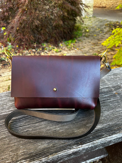 Leather Foldover Crossbody Bag