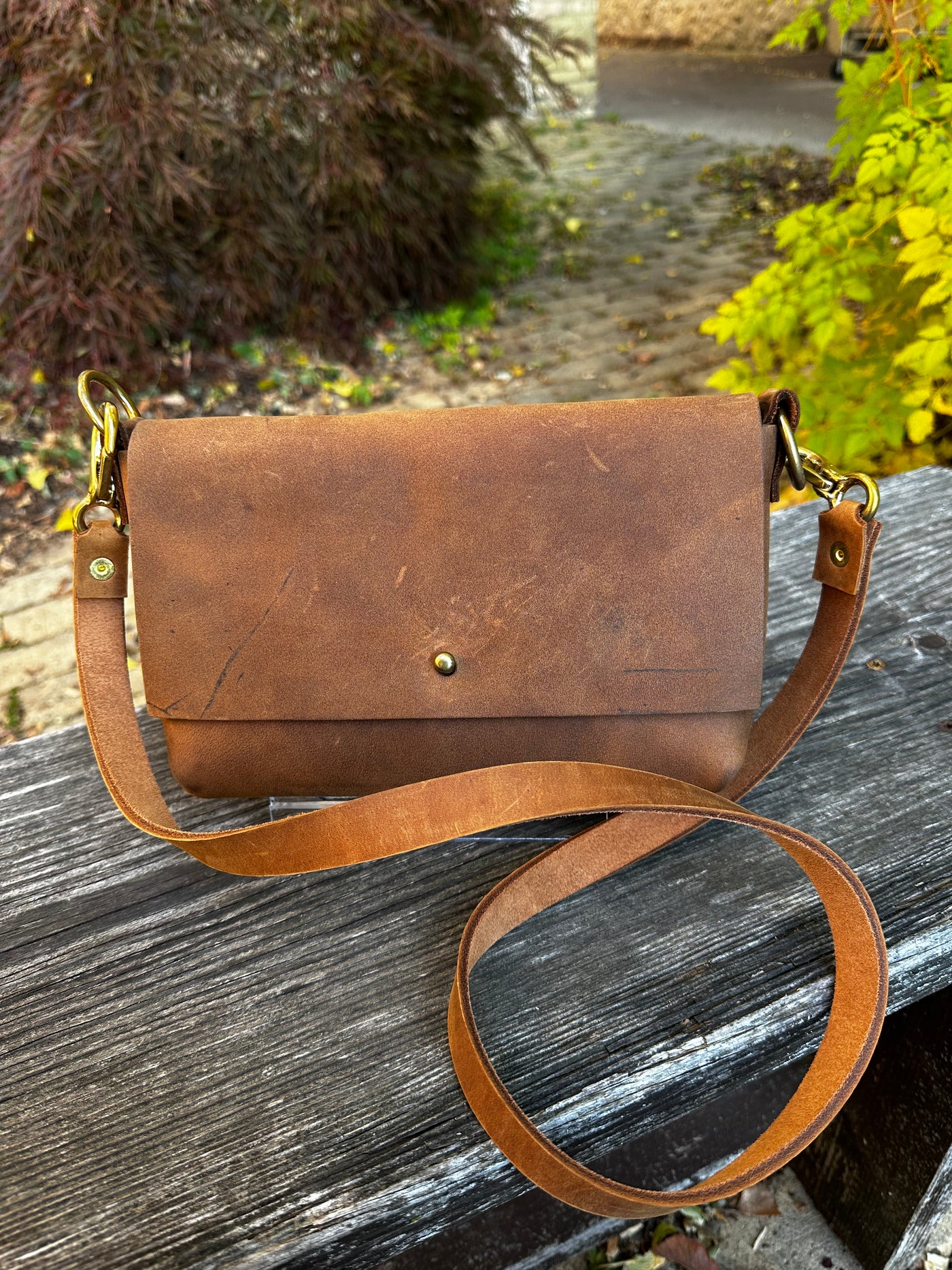 Leather Foldover Crossbody Bag