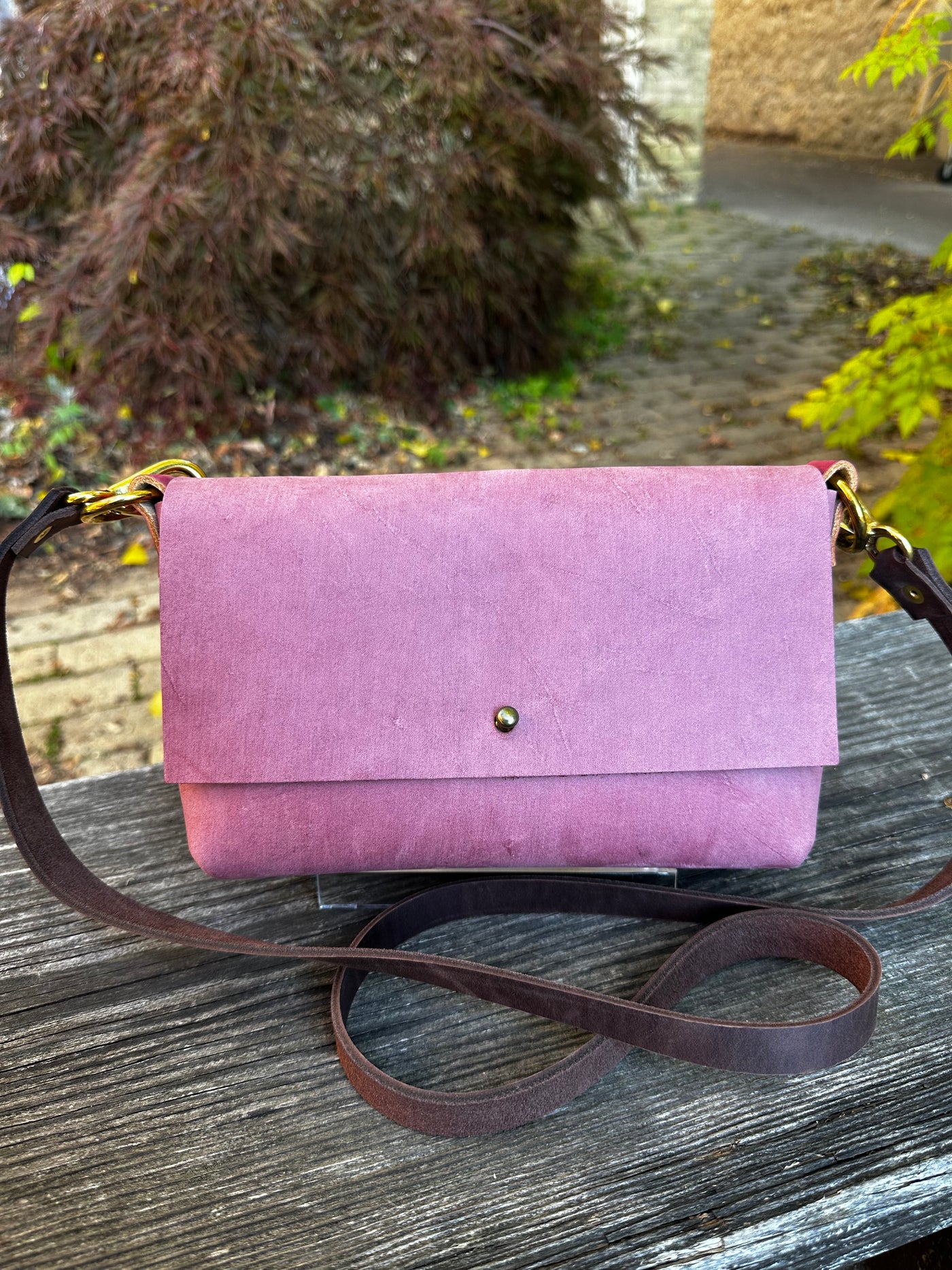 Leather Foldover Crossbody Bag