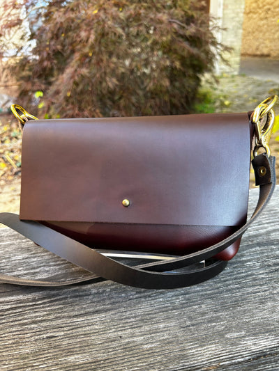 Leather Foldover Crossbody Bag