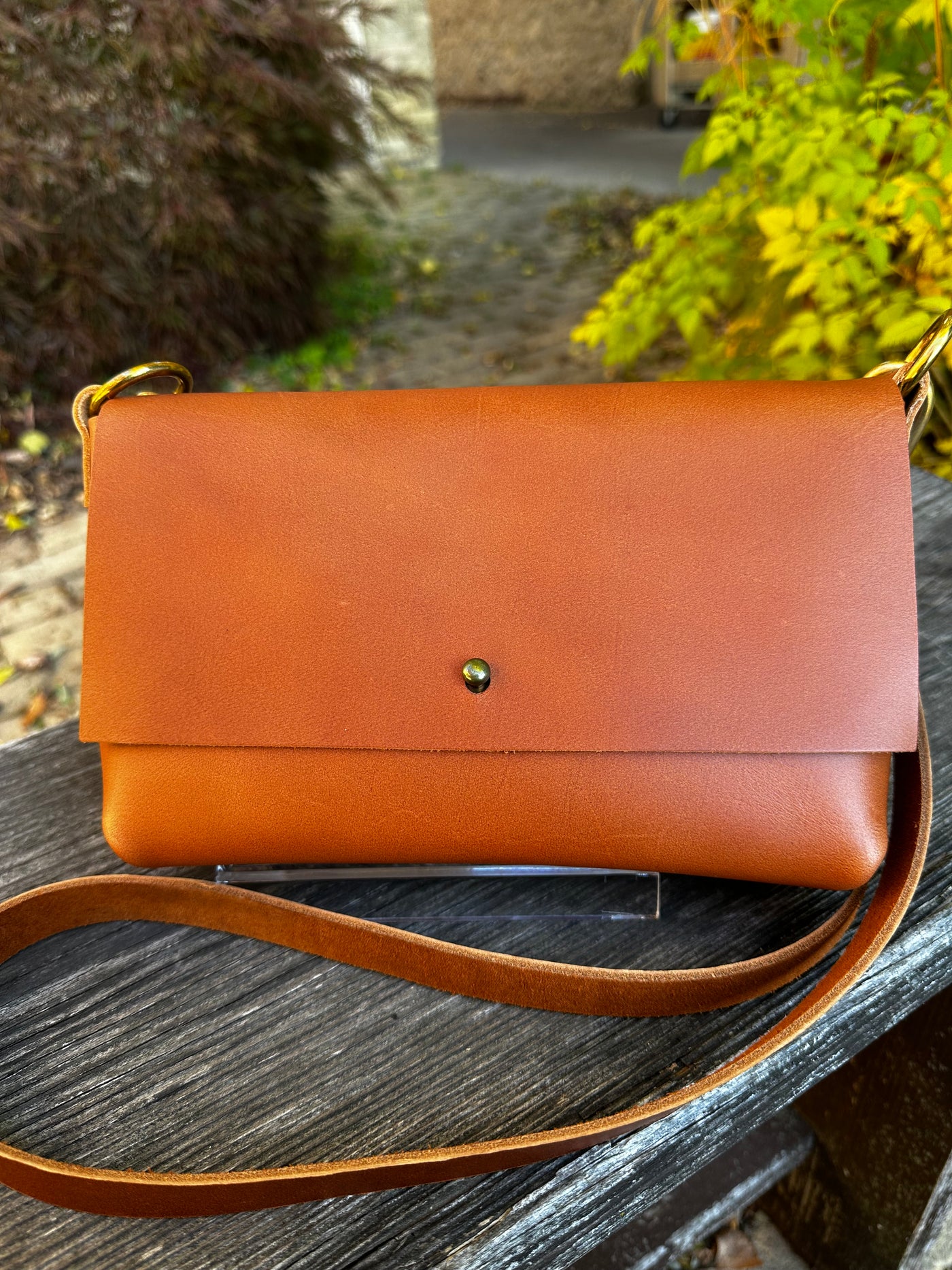 Leather Foldover Crossbody Bag