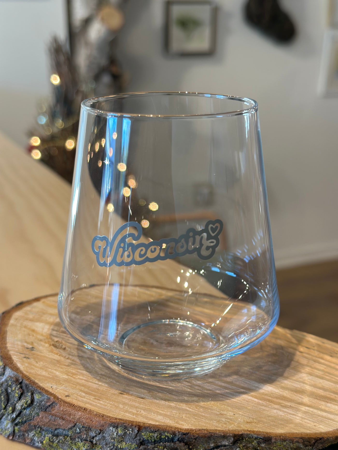 Wisconsin Love Stemless Wine Glass