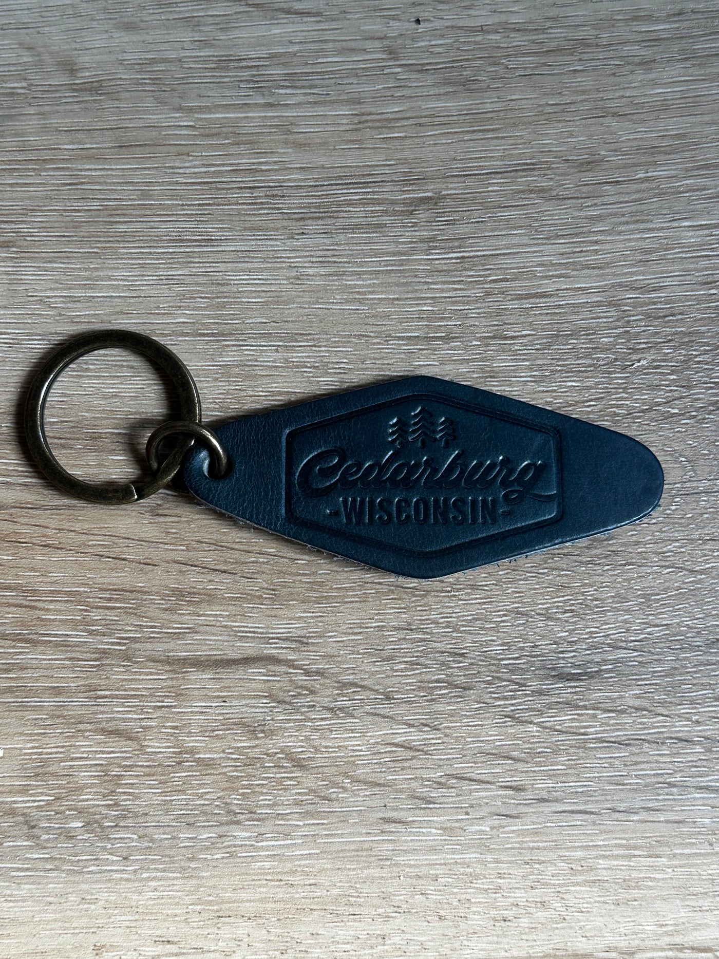 Vintage Cedarburg Leather Keychain