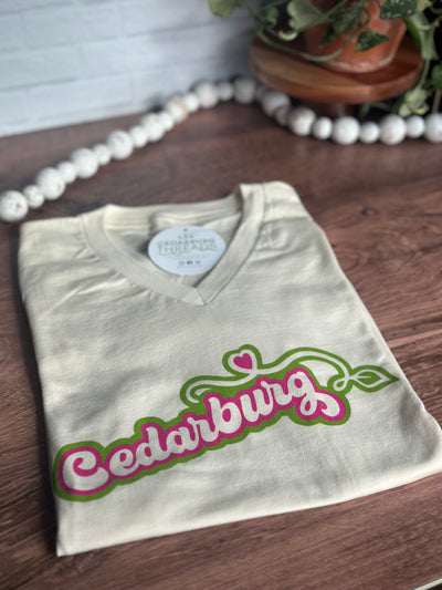 Cedarburg Bubble Heart V-Neck T-shirt