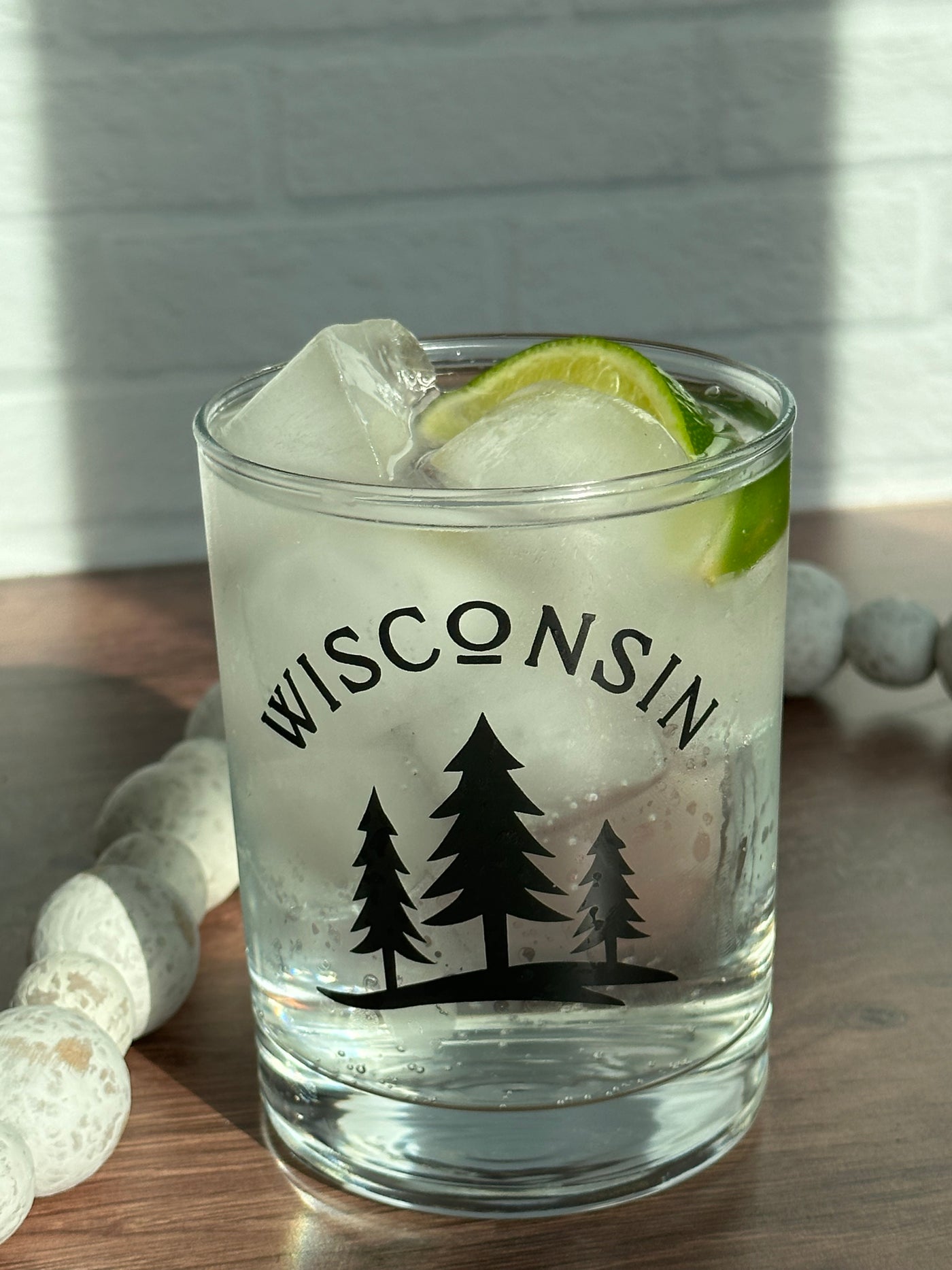Three Tree Wisconsin double old fashioned glass