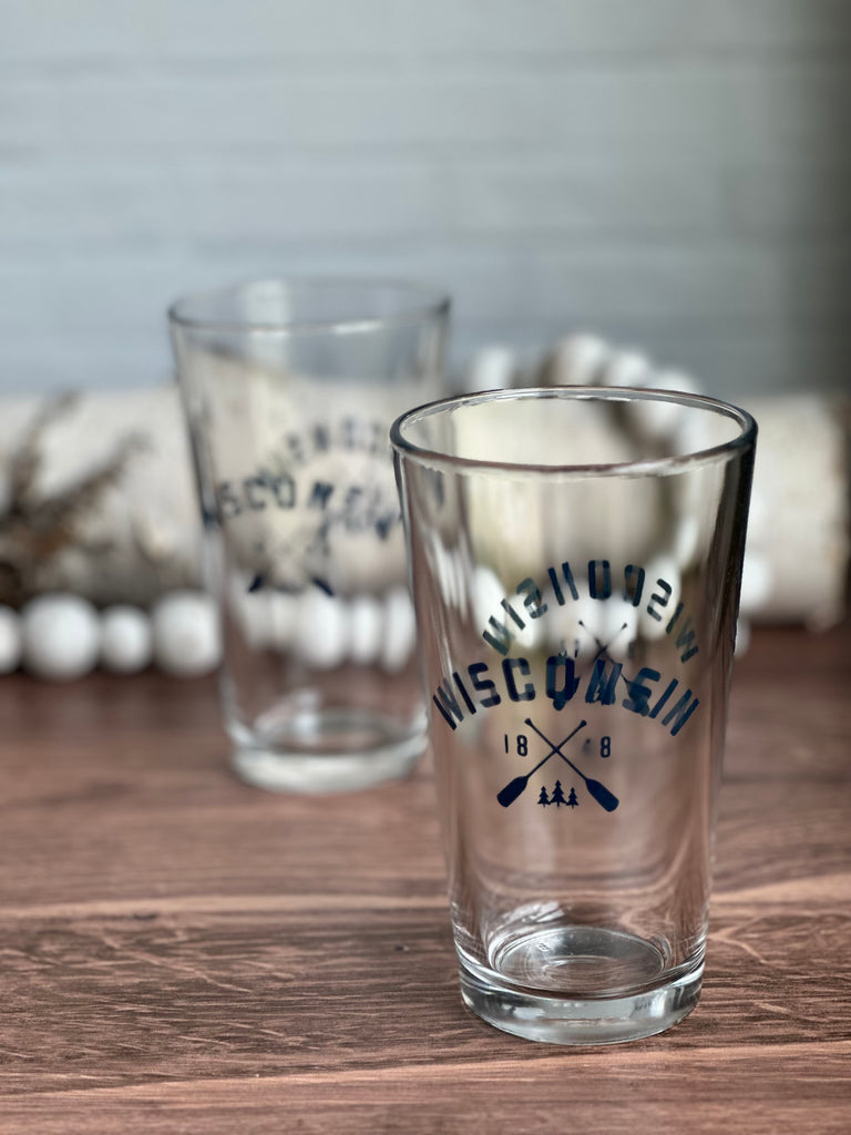 Explore Wisconsin Pint Glass Set, Wisconsin Gifts