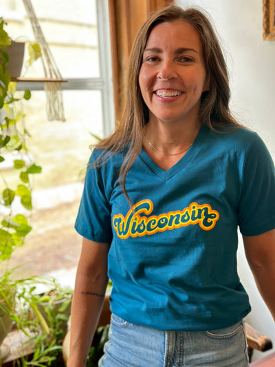 Wisconsin Bubble V-Neck T-shirt - Local Delivery