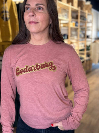 Cedarburg Bubble Long Sleeve Tee in Blush Frost