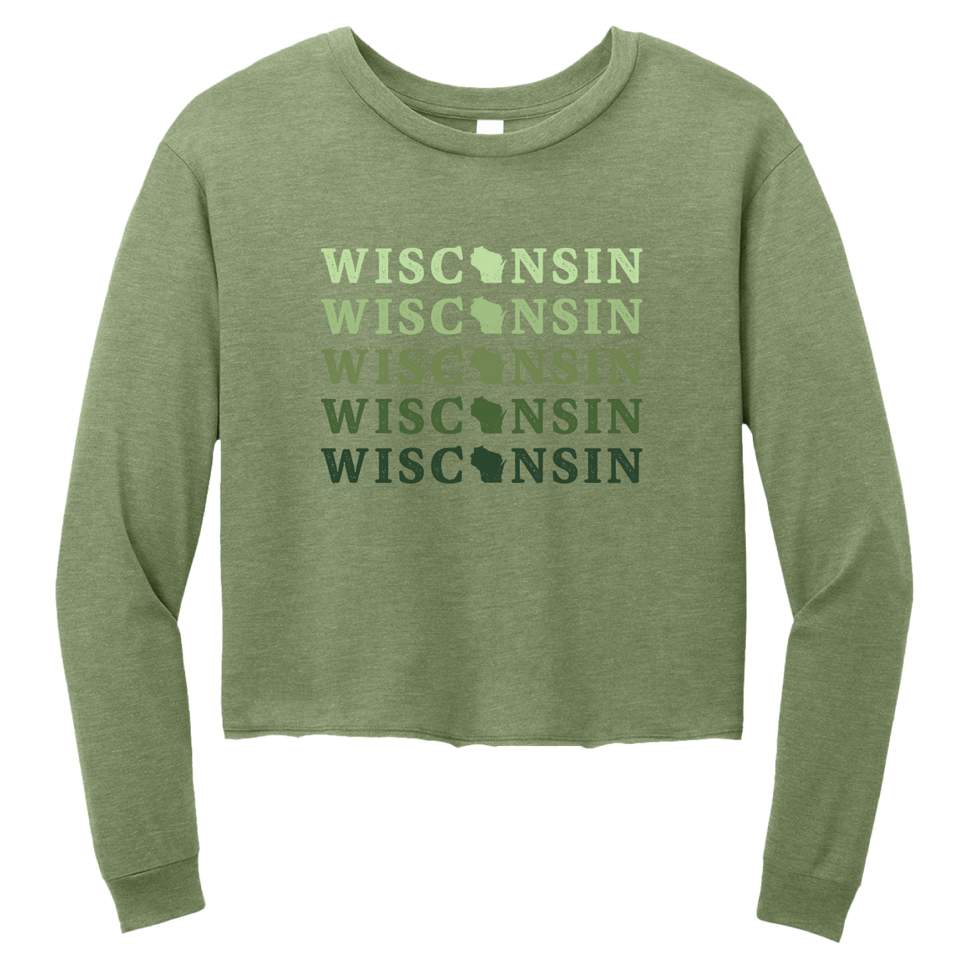 Wisconsin Green Ombre Midi Long Sleeve Tee